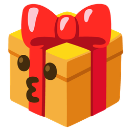 kissing face and wrapped gift