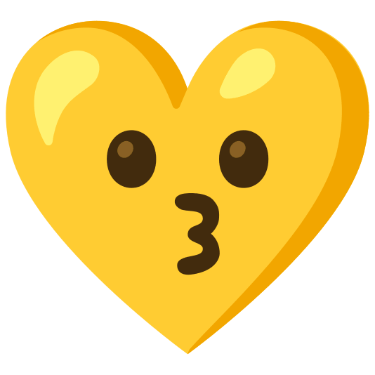 Kissing face and Yellow heart