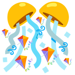 kite and confetti ball