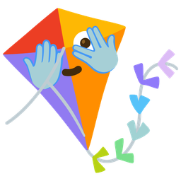 kite and face with peeking eye