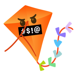 kite and face with symbols on mouth