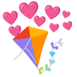 kite and heart with arrow