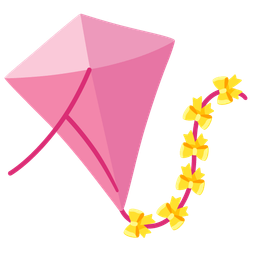 kite and heart with ribbon