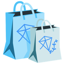 kite and shopping bags