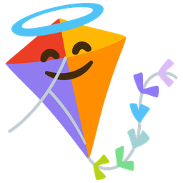 Kite and Smiling face with halo