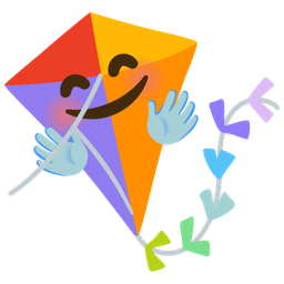 Kite and Smiling face with open hands