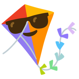 kite and smiling face with sunglasses