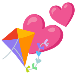 kite and two hearts