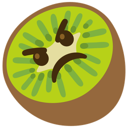 kiwi fruit and angry face