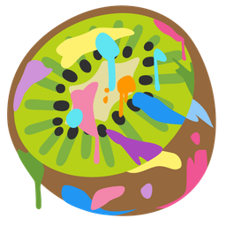 kiwi fruit and artist palette