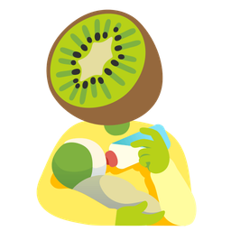 kiwi fruit and baby bottle