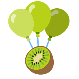 kiwi fruit and balloon