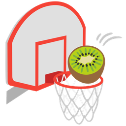 kiwi fruit and basketball