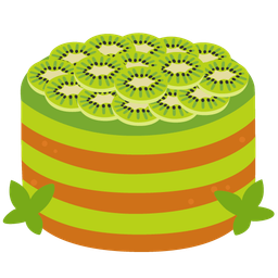 kiwi fruit and birthday cake