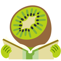 kiwi fruit and books