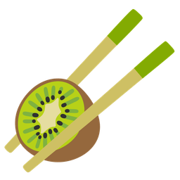 kiwi fruit and chopsticks