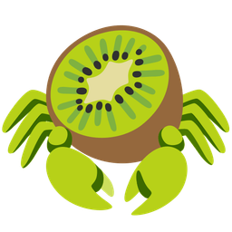 kiwi fruit and crab