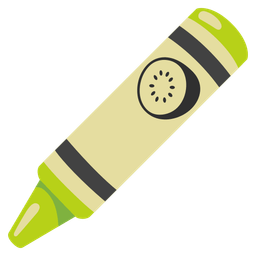 kiwi fruit and crayon