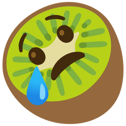 kiwi fruit and crying face