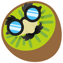 kiwi fruit and disguised face