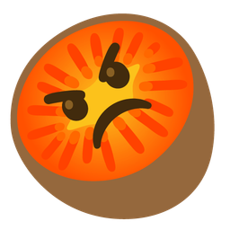 kiwi fruit and enraged face