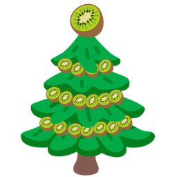kiwi fruit and evergreen tree