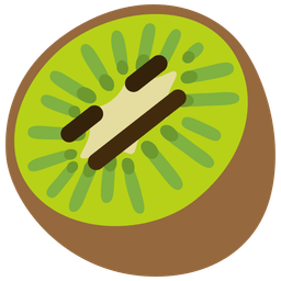 kiwi fruit and expressionless face