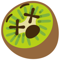 kiwi fruit and face with crossed-out eyes