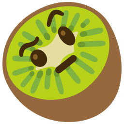 kiwi fruit and face with raised eyebrow