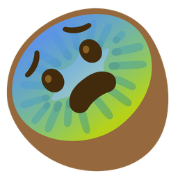 kiwi fruit and fearful face