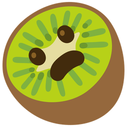 kiwi fruit and frowning face with open mouth