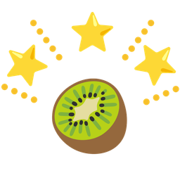 kiwi fruit and glowing star