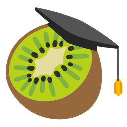 kiwi fruit and graduation cap