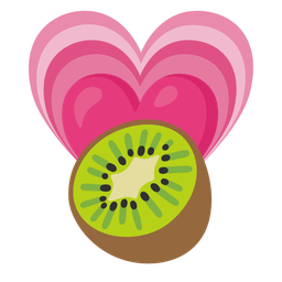 kiwi fruit and growing heart