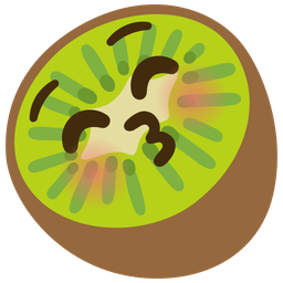 Kiwi fruit and Kissing face with closed eyes