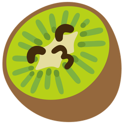 Kiwi fruit and Kissing face with smiling eyes