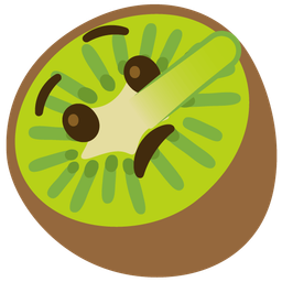 kiwi fruit and lying face