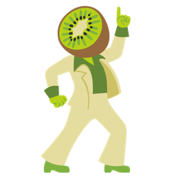 kiwi fruit and mirror ball