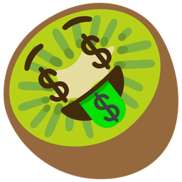 Kiwi fruit and Money-mouth face