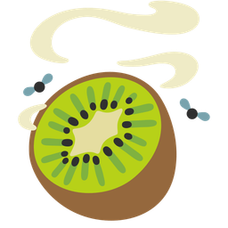 kiwi fruit and pile of poo