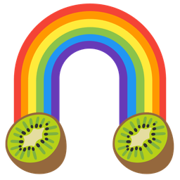 kiwi fruit and rainbow