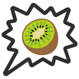 kiwi fruit and right anger bubble