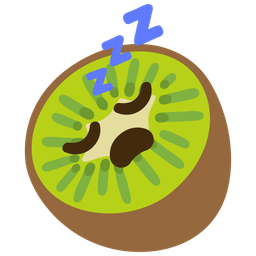 kiwi fruit and sleeping face