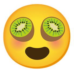 Kiwi fruit and Smiling face with heart-eyes