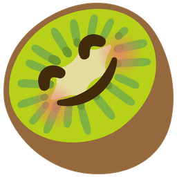 Kiwi fruit and Smiling face with smiling eyes