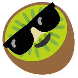kiwi fruit and smiling face with sunglasses