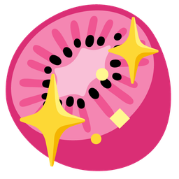 kiwi fruit and sparkling heart