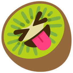 Kiwi fruit and Squinting face with tongue