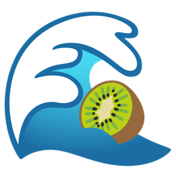 kiwi fruit and water wave