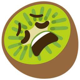 kiwi fruit and weary face